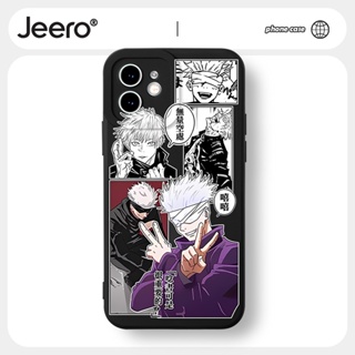 Jeero เคสไอโฟน เคสซิลิโคนนุ่มกันกระแทกการ์ตูนอนิเมะตลก เคสโทรศัพท์ สีดำ Compatible for iPhone 14 13 12 11 Pro Max SE 2020 X XR XS 8 7 6 6S Plus พลัส HFF1770