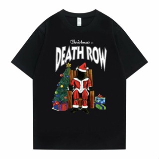 เสื้อยืดสีพื้น คนรักของขวัญ Death Row Records คริสต์มาสไม่มีเสื้อยืดแถวน่ากลัว Tupac 2Pac เสื้อยืดผู้ชายผู้หญิงแฟชั่นฮิป