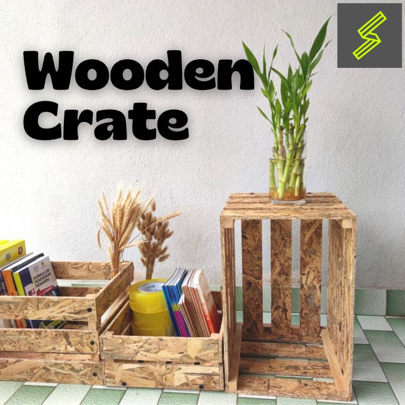 กล่องตกแต่งไม้/ลัง/กล่องเก็บของ/Kotak kayu/กล่องตะแกรง/บอร์ด Osb