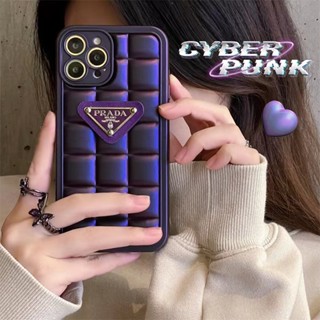 เคสโทรศัพท์มือถือแบบนิ่ม กันกระแทก ลายโลโก้สีม่วง สําหรับ IPhone 14promax 13 12 11 Pro Max X XR XsMax 14 Plus