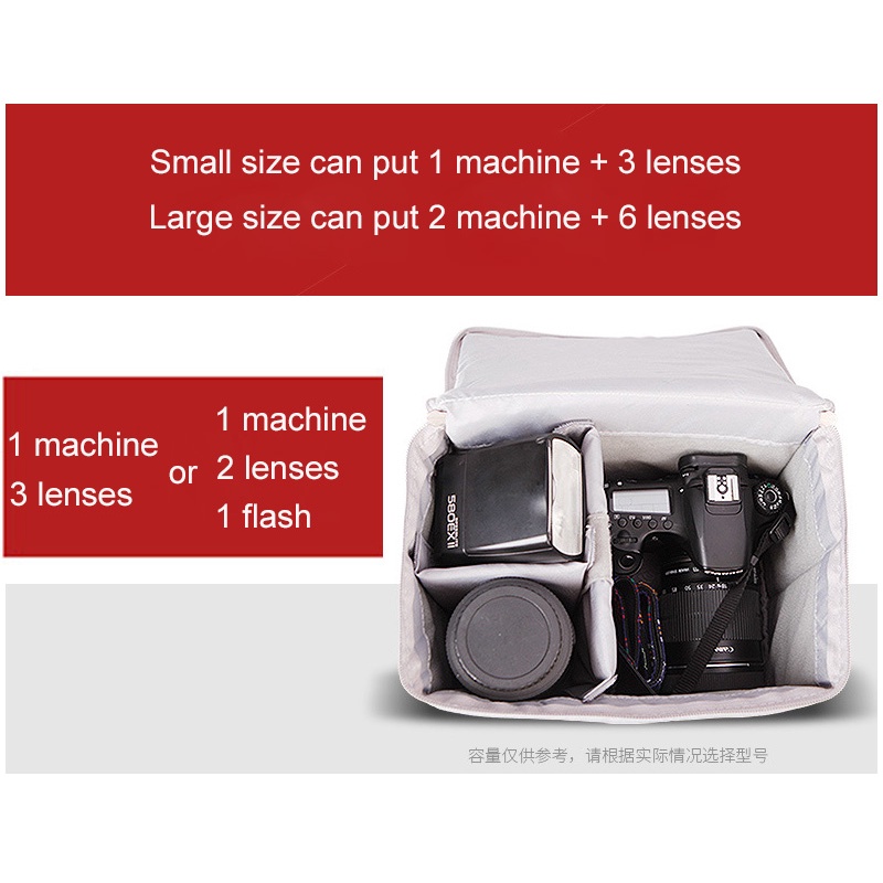 กันน้ํา Moisture-proof ไนลอนซิปใส่เบาะ Handle DSLR เลนส์กล้องกระเป๋าด้านใน Divider Partition พับป้องกันกระเป๋า ราคา ถูกที่สุด ดีลบีเคเค แกลเลอรีภาพที่ 4
