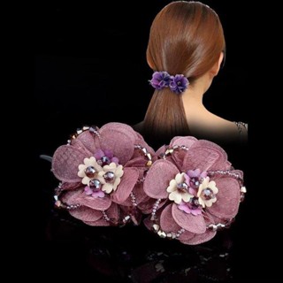 กิ๊บติดผม แบบเกลียว ลายดอกไม้ สวยหรู แฟชั่นเกาหลี