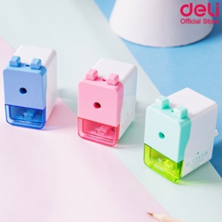 Deli School Rotary Sharpener เครื่องเหลาดินสอแฟนซี สีสันสดใสสุดน่ารัก  0744