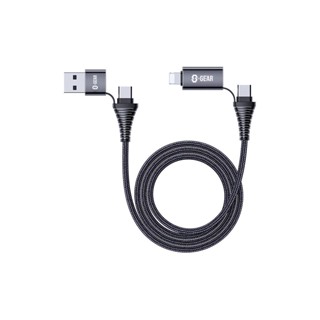 S-GEAR CABLE CC002-4 in 1 Multifunction PD Fast Charge &amp; Synce Cable (สายชาร์จ) Model : CAB-CC002-4IN1-1M-BK#