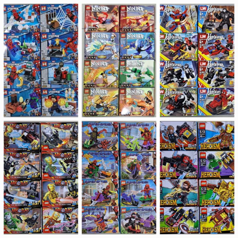 Anime & Manga Collectibles 180 บาท เลโก้ชุปเปอร์ฮีโร่มี 8 ลายไม้ซ้ำน่าเล่นสุดๆ Hobbies & Collections