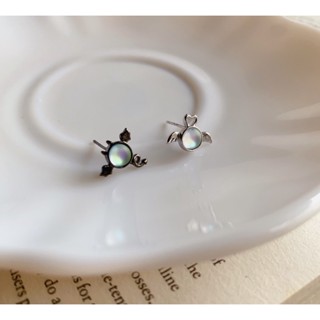 233-goodgift_station -Angels and Demons 925silver earrings ต่างหูเงินแท้ s925 แบบเจาะรูปนางฟ้า กับซาตาน