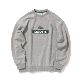 เสื้อกันหนาว คอกลม ลายโลโก้ Lacoste สไตล์วินเทจ