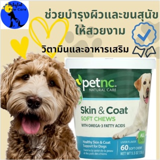 Skin &amp; Coat, Liver Flavor, All Dog, 60 Soft Chews, Pet nc