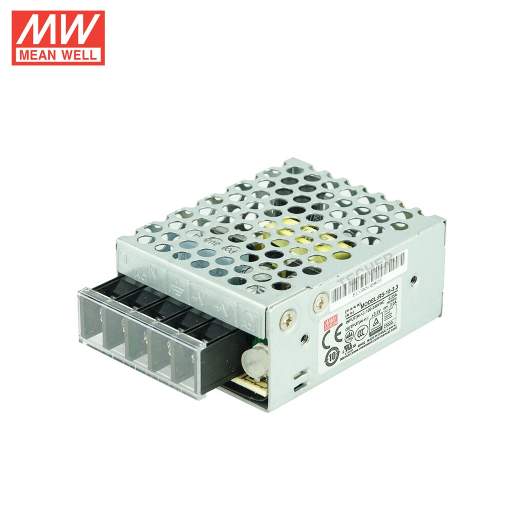 สวิทชิ่ง MEAN WELL RS-15-3.3 Compact Size 15W 3.3V 3A รับประกัน 3 ปี ออกใบกำกับภาษีได้