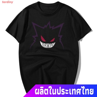 คนอ้วนสวยๆterdiny เสื้อยืดแขนสั้น Funny Japan Anime Pokemon Gengar เสื้อยืด 2020 ชายฤดูร้อนสบาย ๆ ผ้าฝ้าย 100% แขนสั้น H