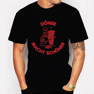 เสื้อสีขาว Doner kebab กราฟิกผู้ชายสุนทรียศาสตร์ผู้ชายเสื้อยืดฮิปฮอปผ้าฝ้ายแขนสั้นหลวมเสื้อยืดคู่ลําลองฮาราจูกุสําหรับกา