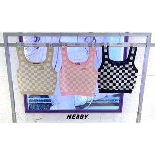 [NERDY] ของแท้ 100% CROP FIT CHECKERBOARD KNIT CROP TOP