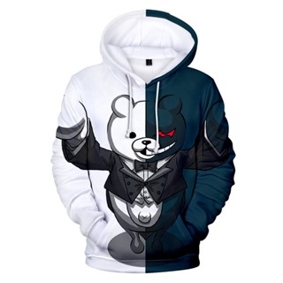 เสื้อฮู้ดดี้ พิมพ์ลาย Super Dangan Ronpa Danganronpa Mono Kuma Monokuma 3 มิติ สําหรับผู้ชาย และผู้หญิง