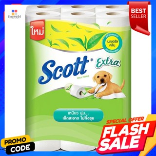 สก็อตต์เอ็กซ์ตร้า กระดาษชำระ กลิ่นชาเชียว แพ็ค 24 ม้วนScott Extra Toilet Paper Tea Scent Pack 24 Rolls