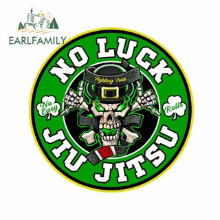 Earlfamily สติกเกอร์ ลายกราฟฟิตี้ No Luck Jiu Jitsu กันน้ํา กันรอยขีดข่วน สําหรับติดตกแต่งหน้าต่างรถยนต์ 13 ซม. x 12.6 ซม.