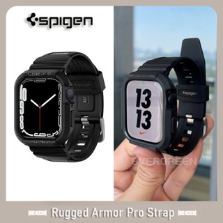 Spigen สายนาฬิกาข้อมือซิลิโคน 2 in 1 สําหรับ iWatch 45 มม. 44 มม. 41 มม. 40 มม. iWatch Series 8 7 6 5 4 SE2