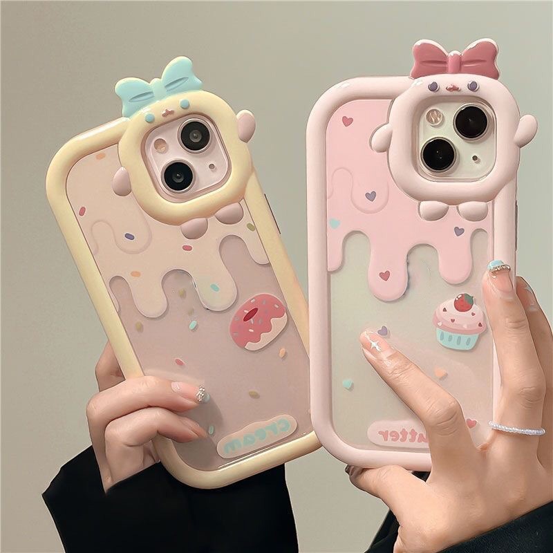 เคสไอโฟน for iPhone 15 14 13 12 11 Pro Max XS Max X 7 8 Plus เคสโทรศัพท์มือถือแบบนิ่มลายการ์ตูนสตรอเบอร์รี่และเค้กสําหรั