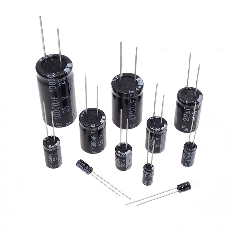 capacitor c ตัวเก็บประจุ รุ่นมีขั้ว 1uf 10uf  22uf 47uf แพ็ค5ตัว ส่งทุกวัน