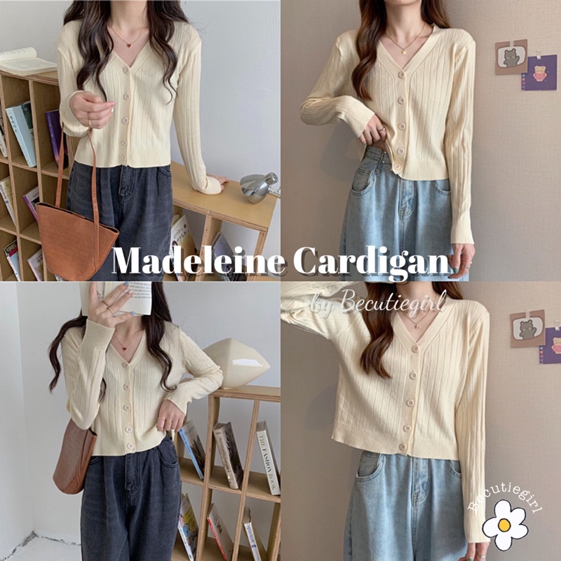 Madeleine Cardigan • พร้อมส่ง • เสื้อคลุมแขนยาว คาร์ดิแกนไหมพรม Becutiegirl