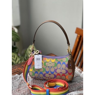 Coach Teri Shoulder Bag In Rainbow Signature Canvas