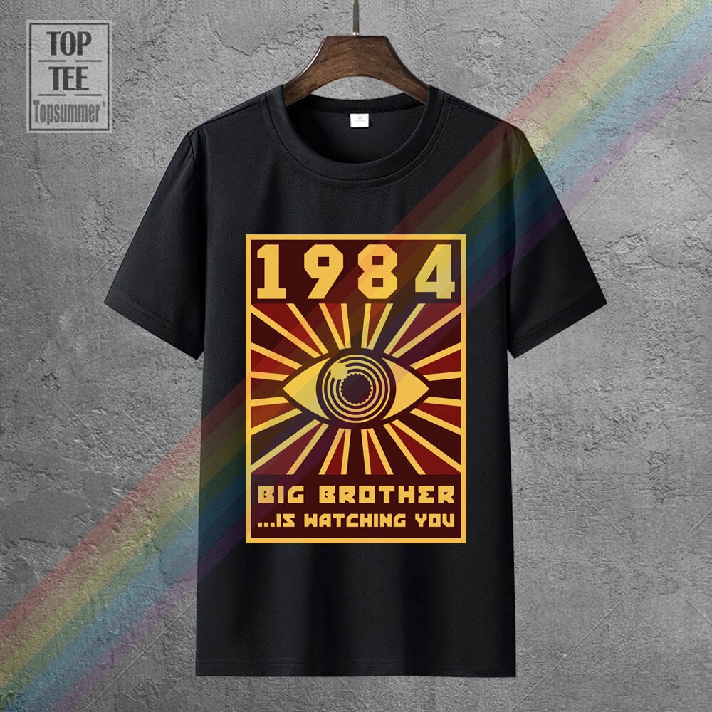 เสื้อยืดเปล่า 1984 พี่ใหญ่เสื้อยืดผู้ชายท็อปส์ซูสีดํากราฟิก Tshirt Horus ตาเสื้อผ้าวินเทจเสื้อยืด 80S เสื้อยืดตลก Hipste