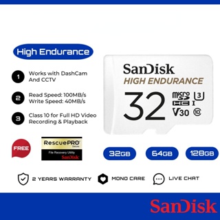 Sandisk การ์ดหน่วยความจํา Micro SD ความทนทานสูง สําหรับกล้องวงจรปิด (32GB 64GB 128GB 256GB)