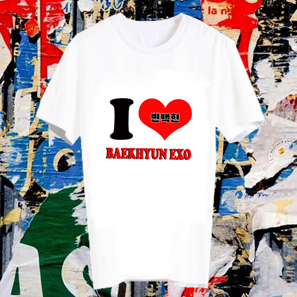เสื้อยืดสีขาว สั่งทำ Fanmade แฟนเมด แฟนคลับ ศิลปินเกาหลี FCB126 แบคฮยอน Baekhyun