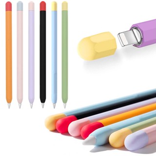 เคสปากกาสไตลัส ซิลิโคนนิ่ม กันฝุ่น กันลื่น สีแคนดี้ สําหรับ Apple Pencil 1st 2nd Generation