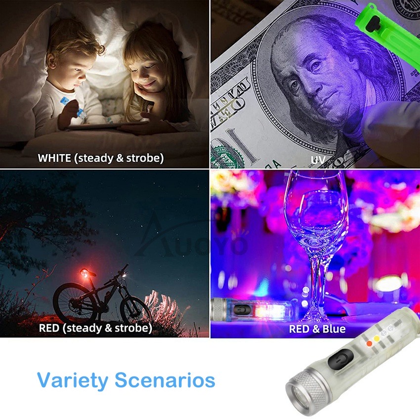 CRX MINI ONE SE แม็กซ์ การตรวจหาสารฟอกสีฟันเรืองแสง 400 ลูเมน ไฟฉายพวงกุญแจพลาสติกทนทาน M-300 - รูปที่ 6