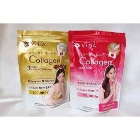 Vida Collagen Pure &amp; Vida Collagen Gold วีด้า คอลลาเจน เพียว &amp; วีด้า คอลลาเจน โกลด์ คอลลาเจนชนิดผง(แบบซอง)