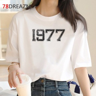 เสื้อผู้ชายเท่ 1977 เสื้อยืดผู้ชาย ulzzang 2022 harajuku kawaii harajuku กราฟิกเสื้อยืด harajuku