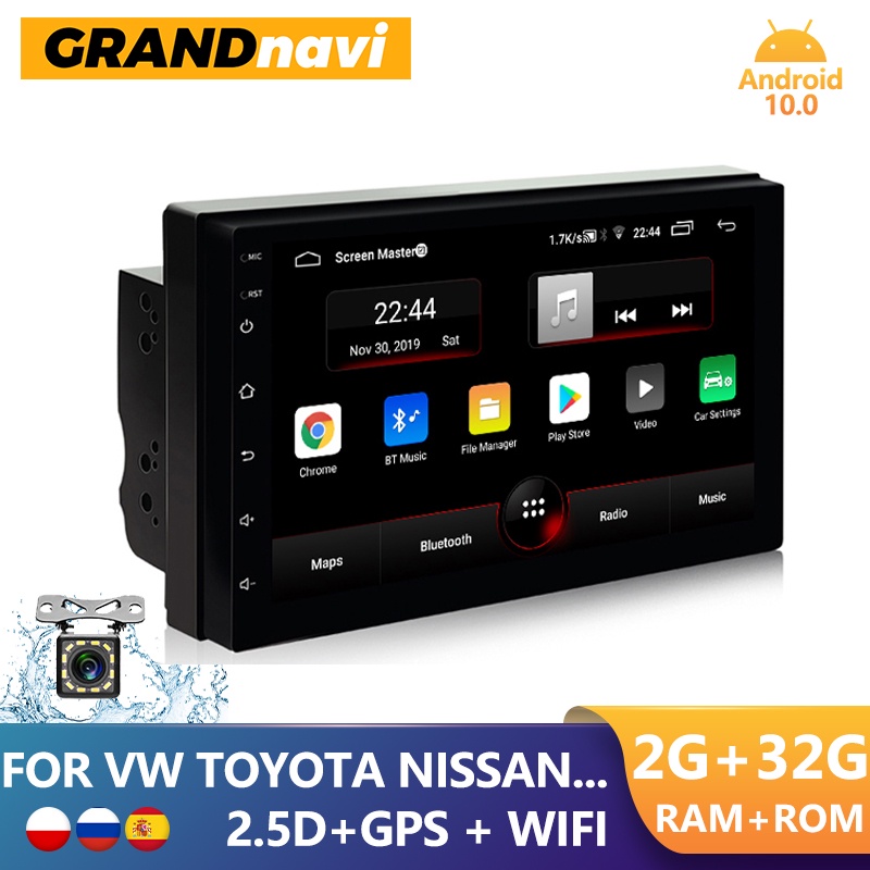GRANDnavi 2din Android GPS Car Radio 2.5D Touch Screen Car Multimedia Player Navigation Autoradio 2Din For Toyota Nissan