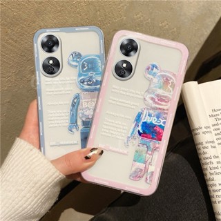 พร้อมส่ง ใหม่ เคสโทรศัพท์มือถือใส แบบนิ่ม ลายการ์ตูนหมี ป้องกันเลนส์กล้อง สําหรับ OPPO A78 A58 NFC OppoA78 4G 5G 2023 A78Nfc A58