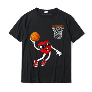 เสื้อคนอ้วน Sevgililer günü kalp Dunking basketbol erkek kız çocuklar T-Shirt komik erkek üstleri tee çılgın üst t-shirt