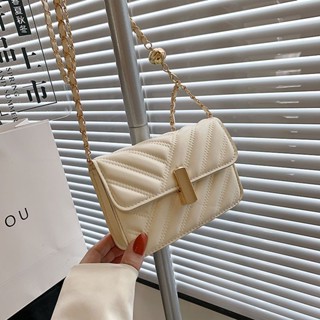 [Hello Bag] กระเป๋าสะพายไหล่ แต่งสายโซ่ ประดับเพชร เข้ากับทุกการแต่งกาย แฟชั่นเรโทร สําหรับสตรี