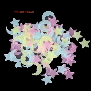 [Initiationdawn] 100 Stars Moon Storage Fluorescent Luminous Stickers Bedroom Decoration Kids Toy