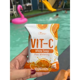 (พร้อมส่ง)ถูก/แท้ สบู่ส้มสดวิตามินซี VIT-C ถุงส้ม(1ก้อน)