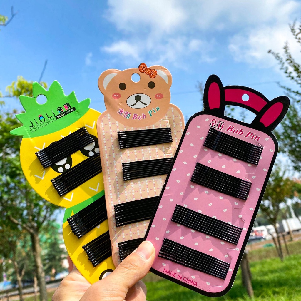 กิ๊ฟดำ กิ๊ฟทำผม กิ๊ฟมวยผม อุปกรณ์ทำผม(บรรจุ 1 แผง)(ร้านคละสีให้)