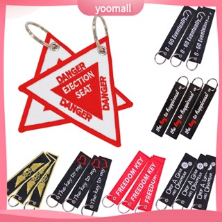 YOML✔Fashion Letters Print Embroidery Tag Car Keychain Key Ring Holder Pendant Gift