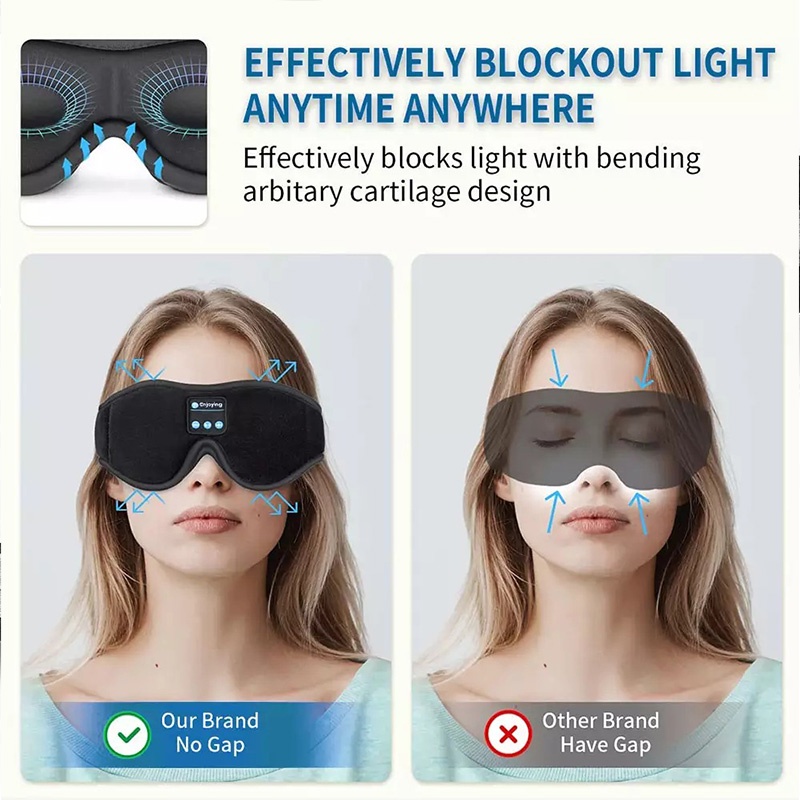 3D Bluetooth Eye Mask ชุดหูฟังไร้สายเพลง Bluetooth Eye Mask ใหม่ Sleep Bluetooth Eye Mask ชุดหูฟังสเตอริโอ
