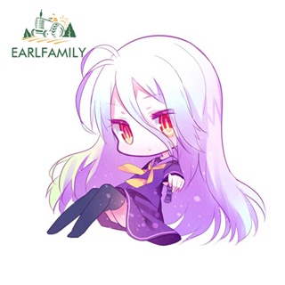 Earlfamily สติกเกอร์ กันน้ํา ลายการ์ตูนอนิเมะ No Game No Life Shiro ขนาด 13 ซม. x 12.4 ซม. สําหรับตกแต่งรถยนต์ รถจักรยานยนต์