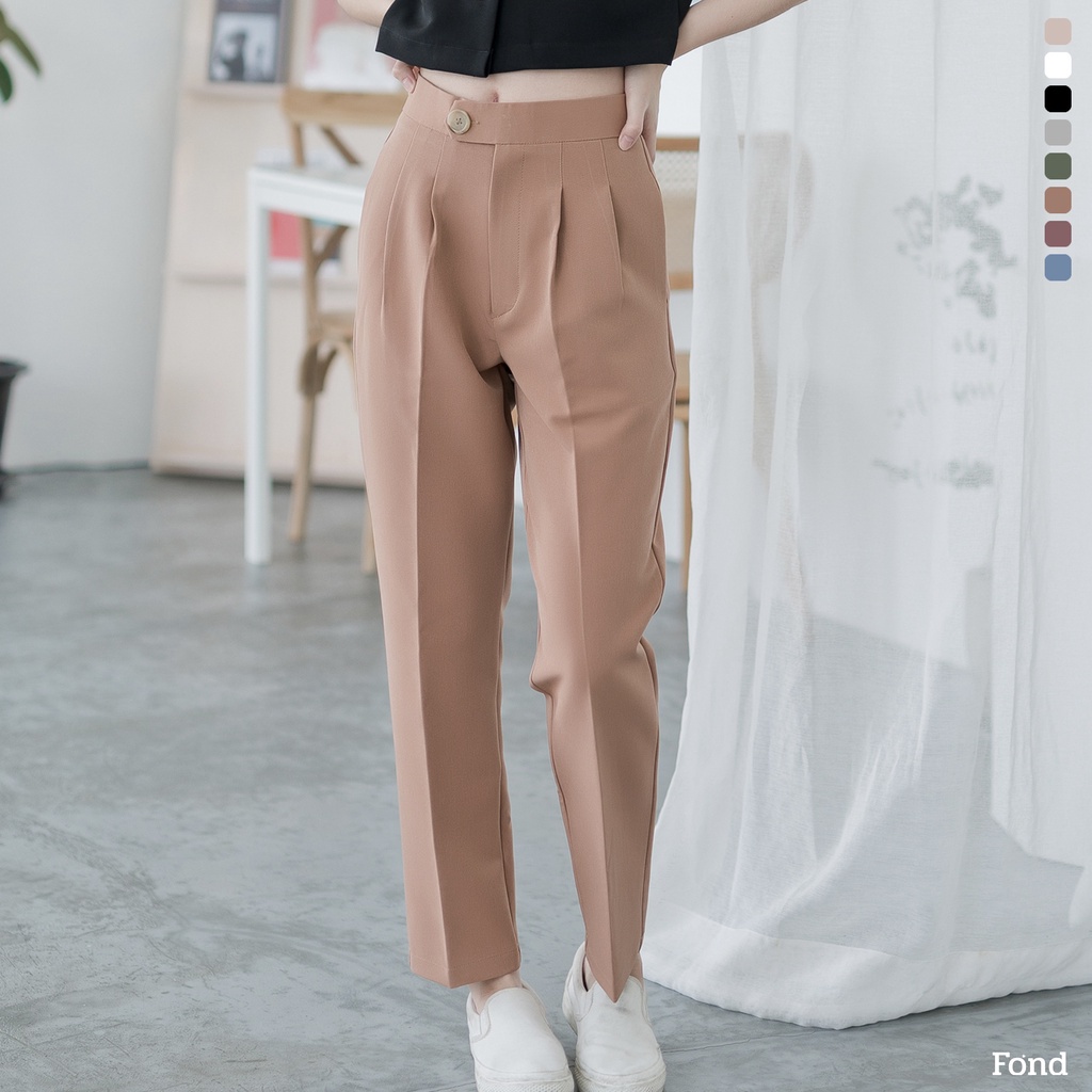 Fond - กางเกง เอวสูง ทรง ขากระบอก Fond 'F001'