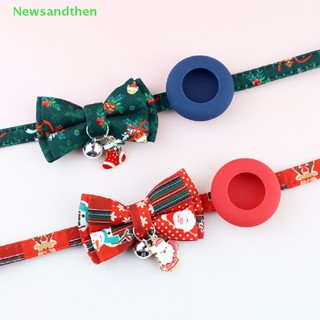 Newsandthen Airtag Case Collar Cats Protective Case GPS Tracker Anti-Lost Air Tag Holder Case Airtag Christmas Bow Pet Cat Collar With Bell For Apple Airtags Nice