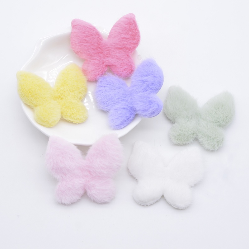 24 ชิ้น Kawaii ผีเสื้อเบาะ Plush Appliques สําหรับ DIY Headwear คลิปผมอุปกรณ์ตกแต่งเสื้อผ้าหมวกรองเท้าเย็บแพทช์