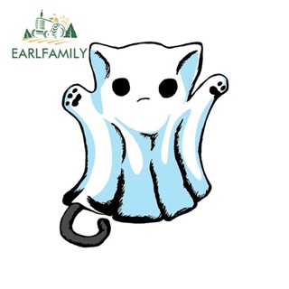 Earlfamily สติกเกอร์ ลายการ์ตูนอนิเมะ Ghost Kitty กันน้ํา 13 ซม. x 10.7 ซม. สําหรับติดตกแต่งรถยนต์ หมวกกันน็อค รถจักรยานยนต์ DIY