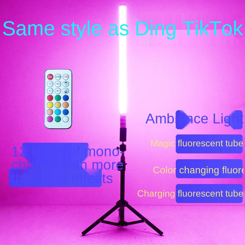 หลอด LED เปลี่ยนสีได้แบบใช้มือถือสีมือถือถ่ายภาพสดไร้สายแท่งแข่งม้ายาวที่มีสีสัน Rgb Light Bar