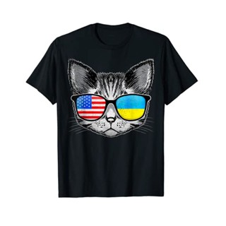 เสือยืดผู้ชาย Camiseta de Ucrania con la bandera de EE. UU. Y raíces de gato ucraniano americano, divertida camiseta de