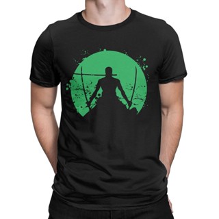 เสื้อยืดแฟชั่น Grappige Roronoa Zoro Een Stuk เสื้อยืด Voor Mannen Ronde Hals เสื้อยืดคาโตเนน 100% อะนิเมะ คอร์เต้ มูเวน