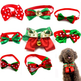 Pet Collar Christmas New Year Bow Tie Bell Necklace