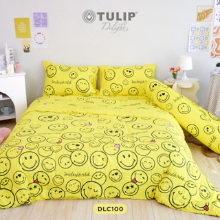 TULIP ผ้าปูที่นอนลาย Smiley ลิขสิทธิ์แท้ ชุดผ้าปูที่นอน ผ้าห่มนวม รุ่น TULIP Delight ลาย DLC100 ส่งฟรี